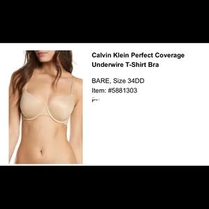 Calvin Klein Perfect Coverage Underwire T-Shirt Bra